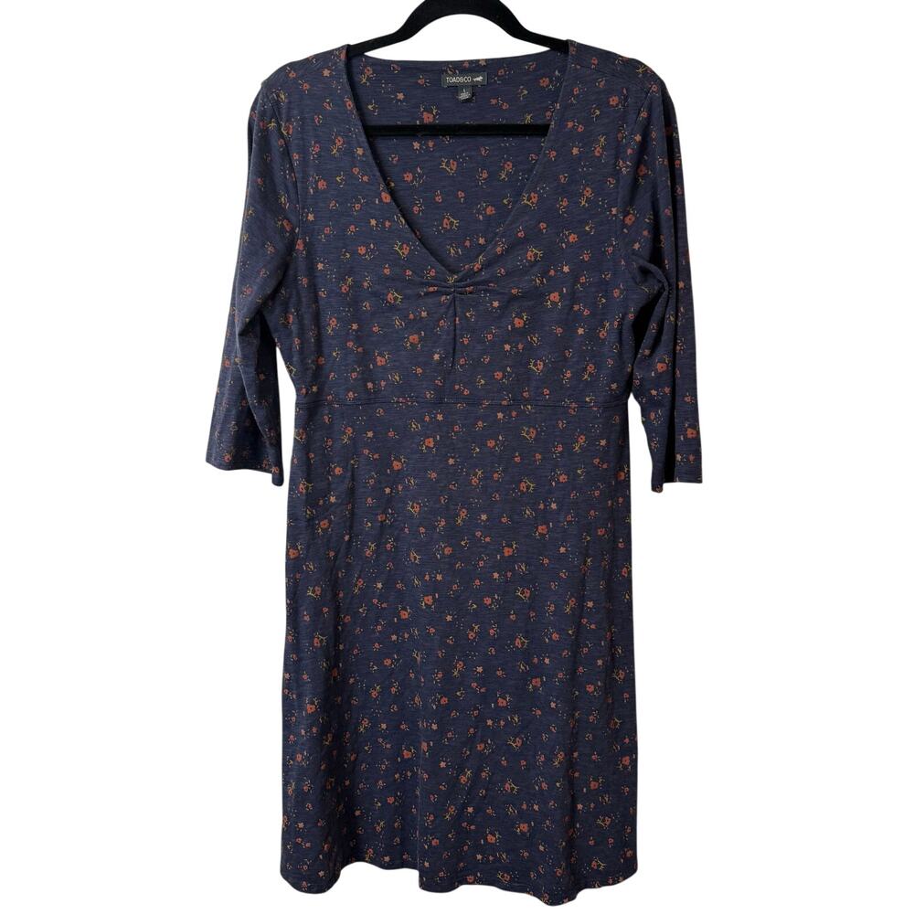 Toad & Co Women's Rosalinda Dress Half Sleeve Stretch A Line Knee Length Large‎